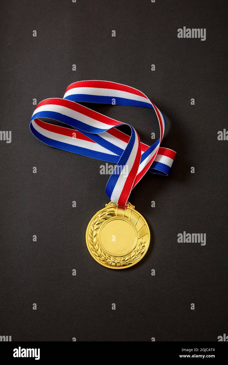 3d illustration of first place blue ribbon award, isolated over white  background Stock Photo - Alamy