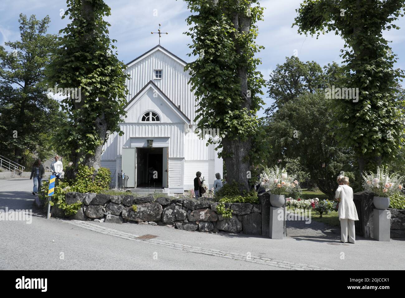Funeral of Anki Wallenberg in Dalaro church, Stockholm, Sweden 19 July 2019 Anki Wallenberg died in a sailing accident on the lake Geneva. She resided in London and was a close friend to the Swedish Royal Family. (c) Patrik Osterberg / TT / kod 2857  Stock Photo