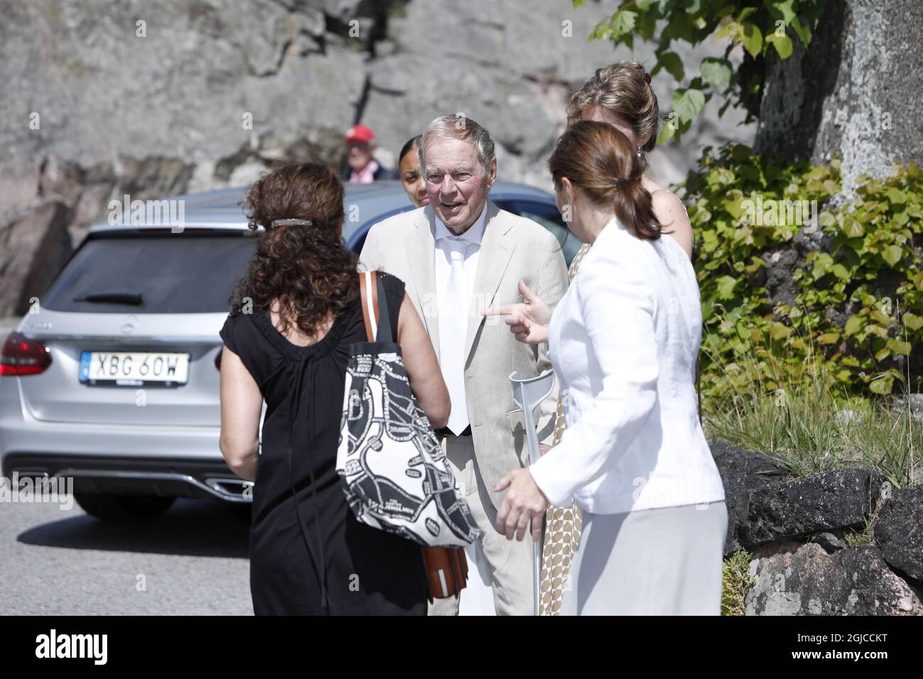 Peder Wallenberg, former husband of Anki Wallenberg Funeral of Anki Wallenberg in Dalaro church, Stockholm, Sweden 19 July 2019 Anki Wallenberg died in a sailing accident on the lake Geneva. She resided in London and was a close friend to the Swedish Royal Family. (c) Patrik Osterberg / TT / kod 2857  Stock Photo
