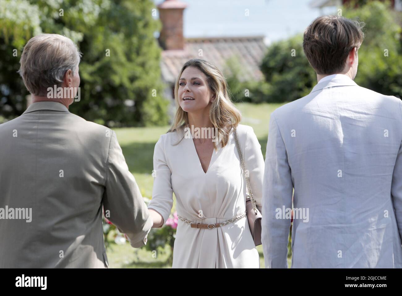 Princess Madeleine Funeral of Anki Wallenberg in Dalaro church, Stockholm, Sweden 19 July 2019 Anki Wallenberg died in a sailing accident on the lake Geneva. She resided in London and was a close friend to the Swedish Royal Family. (c) Patrik Osterberg / TT / kod 2857  Stock Photo