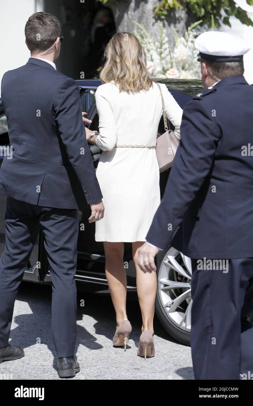 Princesss Madeleine Funeral of Anki Wallenberg in Dalaro church, Stockholm, Sweden 19 July 2019 Anki Wallenberg died in a sailing accident on the lake Geneva. She resided in London and was a close friend to the Swedish Royal Family. (c) Patrik Osterberg / TT / kod 2857  Stock Photo