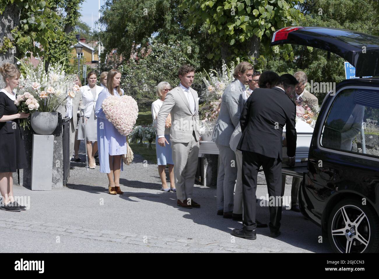 Funeral of Anki Wallenberg in Dalaro church, Stockholm, Sweden 19 July 2019 Anki Wallenberg died in a sailing accident on the lake Geneva. She resided in London and was a close friend to the Swedish Royal Family. (c) Patrik Ã–sterberg / TT / kod 2857  Stock Photo