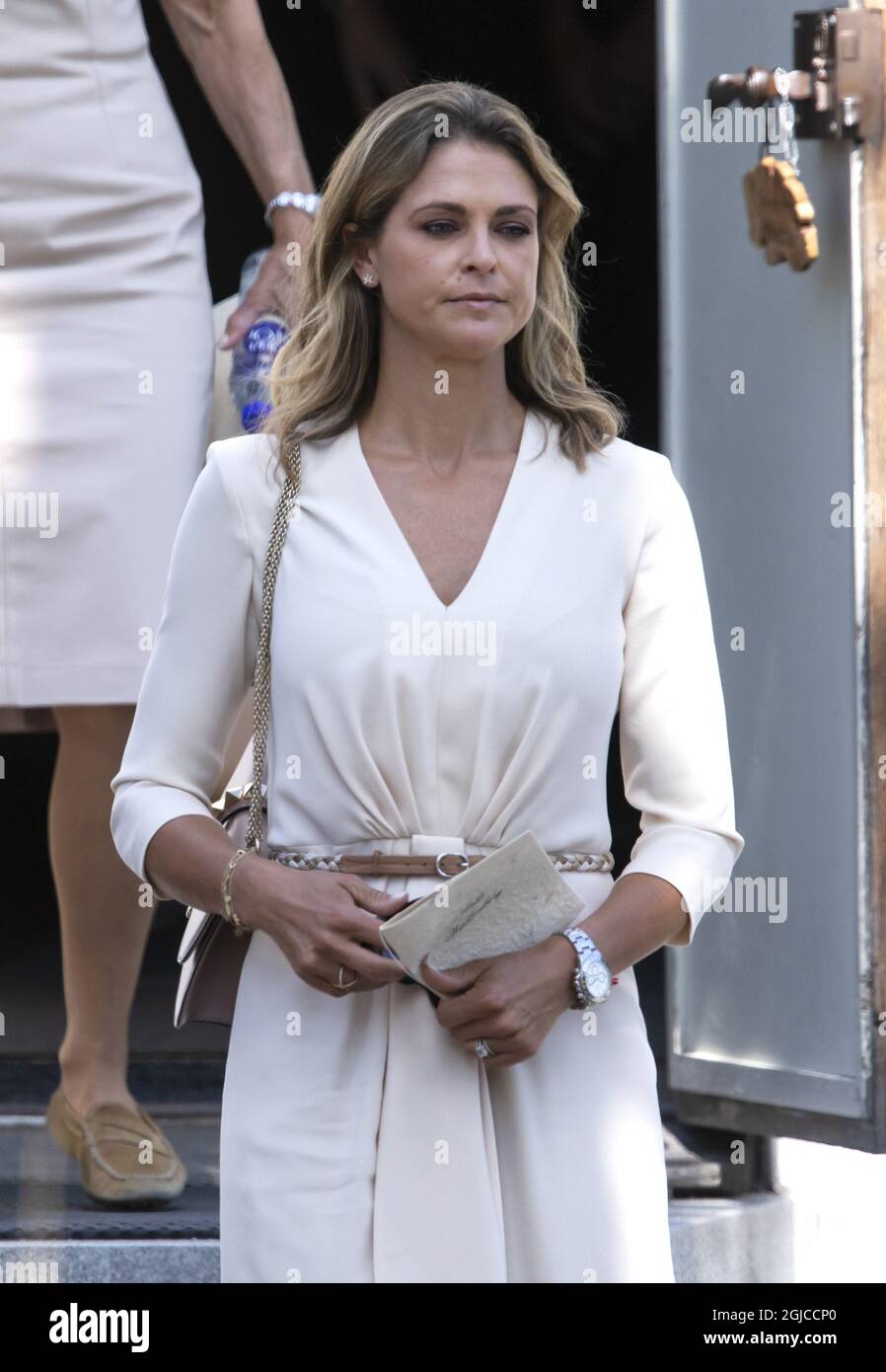 Princesss Madeleine Funeral of Anki Wallenberg in Dalaro church, Stockholm, Sweden 19 July 2019 Anki Wallenberg died in a sailing accident on the lake Geneva. She resided in London and was a close friend to the Swedish Royal Family. (c) Patrik Ã–sterberg / TT / kod 2857  Stock Photo