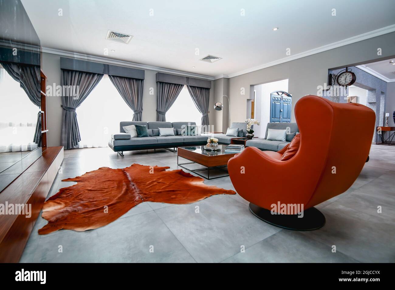 DOHA, QATAR Oct 07, 2018 The stylish living room interior of the