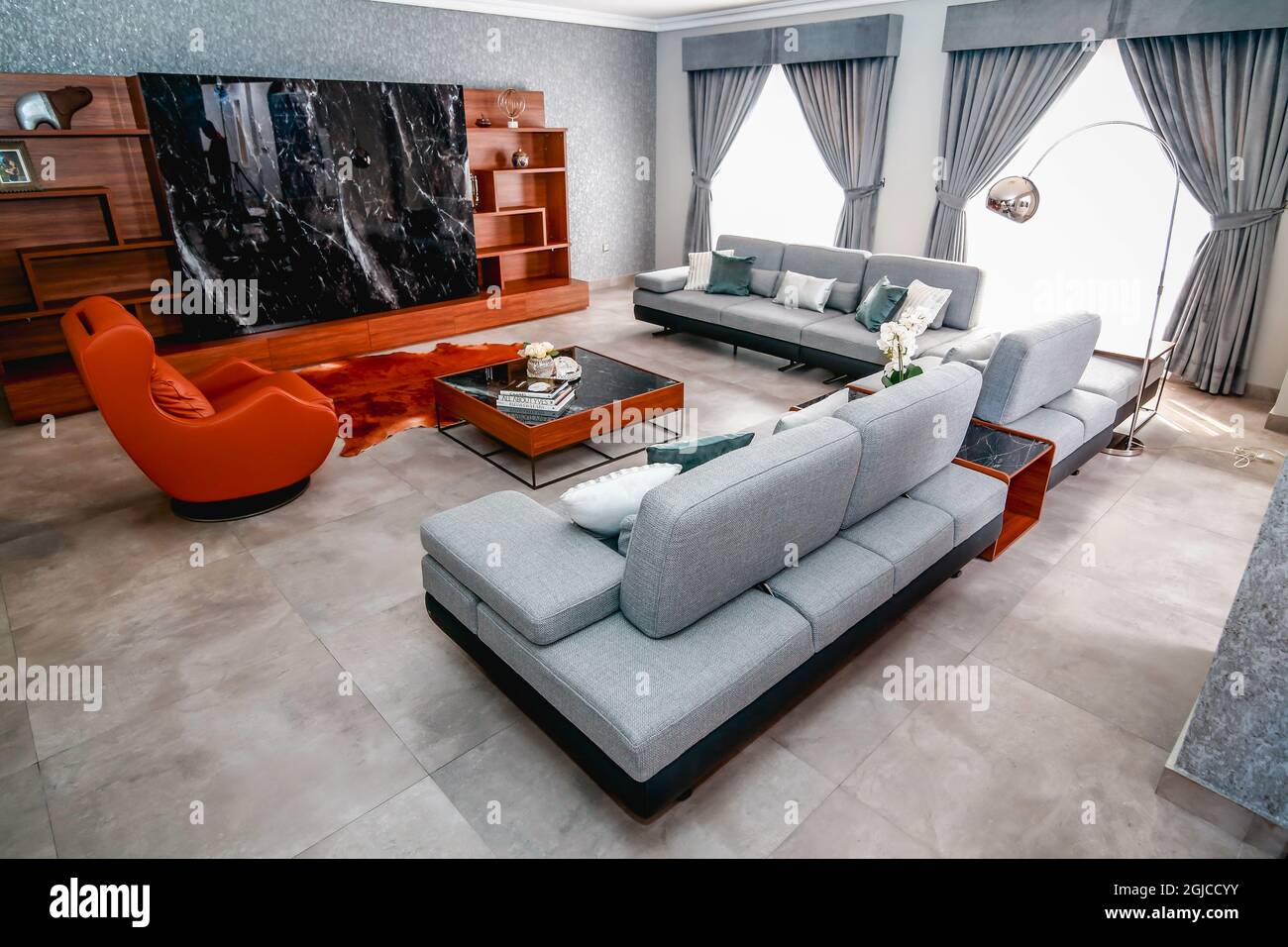 DOHA, QATAR Oct 07, 2018 The stylish living room interior of the