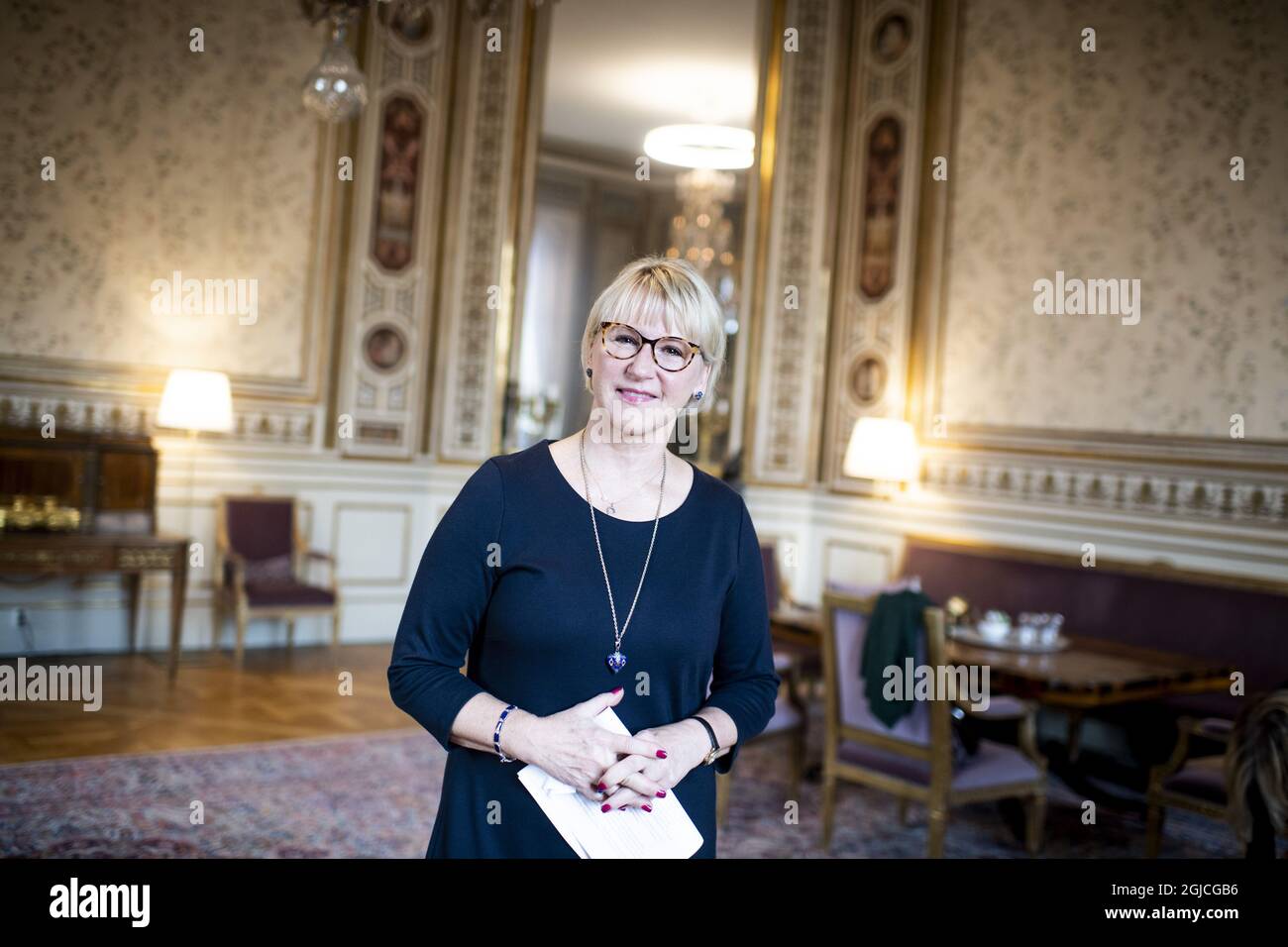 STOCKHOLM 2019-09-06 Sweden's Foreign Minister Margot Wallstrom photographed in her office at the Ministry for Foreign Affairs in Stockholm. Wallstrom on Friday announced that she will resign. Foto: Pontus Lundahl / TT / kod 10050  Stock Photo