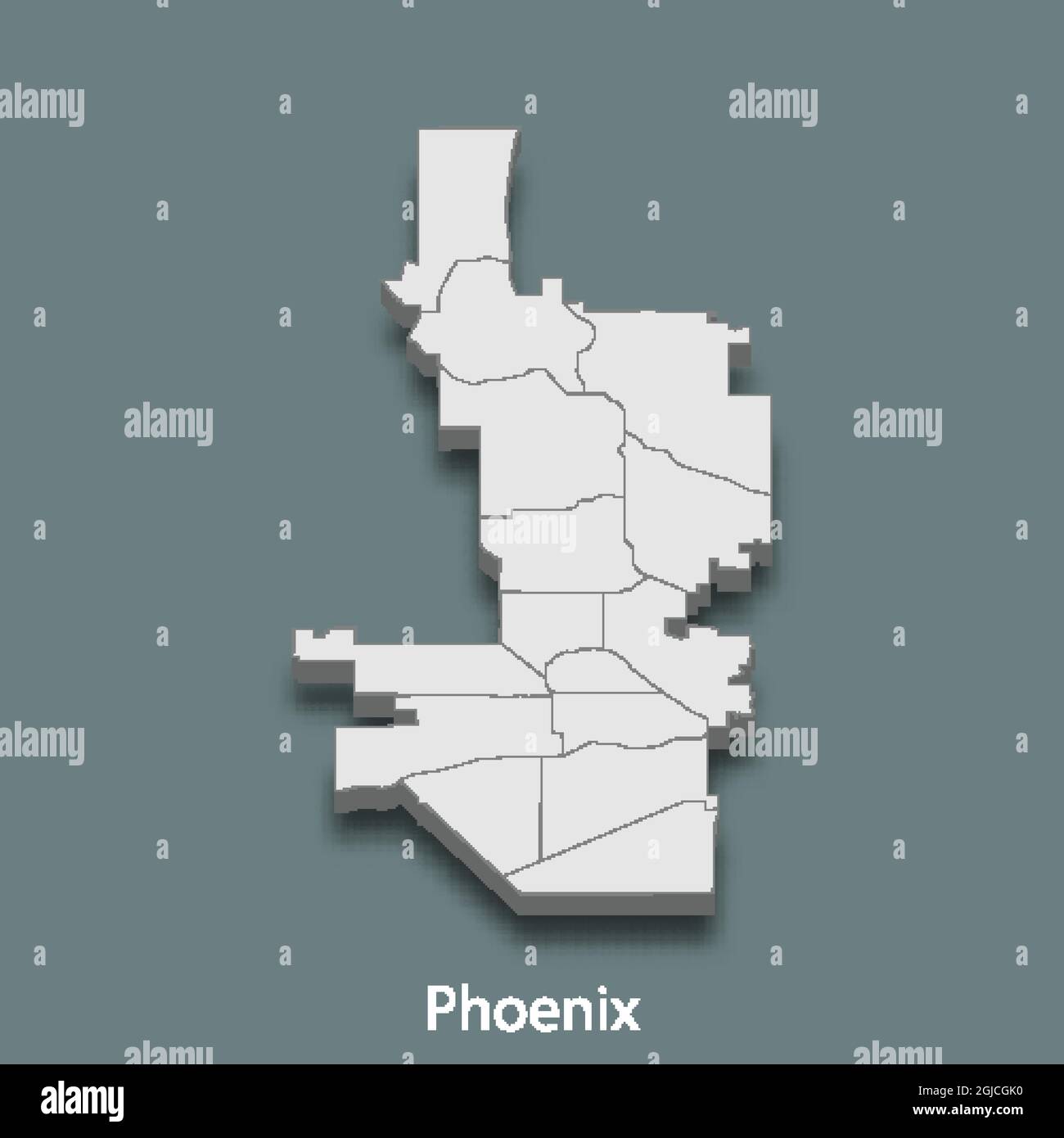 3d Isometric Map Of Phoenix Is A City Of United States Vector 3d Isometric Map Of Phoenix Is A City Of United States Vector Illustration 2GJCGK0 