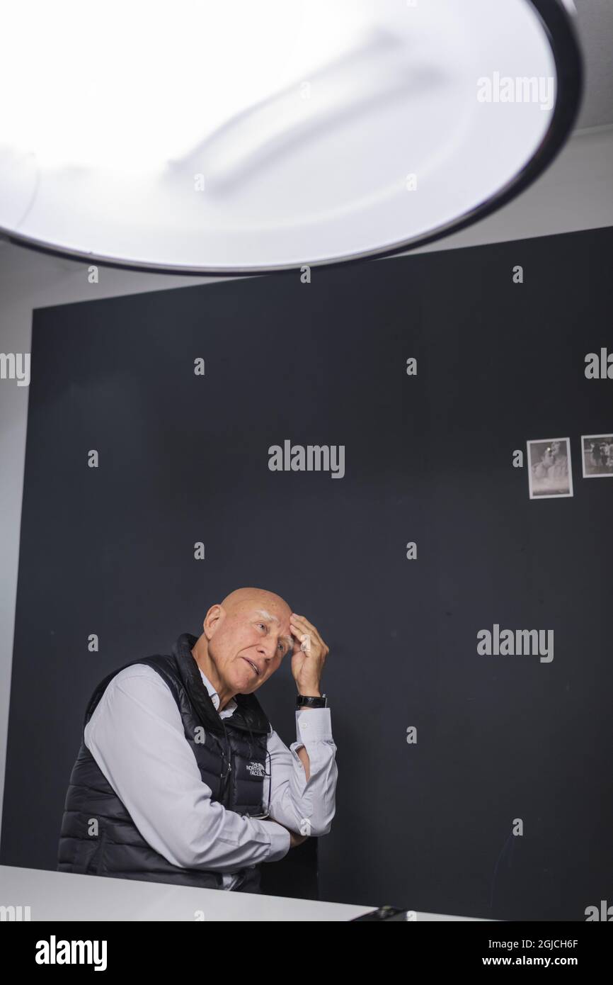 STOCKHOLM 20190911 Sebastião Salgado, Brazilian photojournalist, photographed at Fotografiska in Stockholm where his exhibition 'Gold' is taking place. Photo: Stina Stjernkvist / TT Kod 11610  Stock Photo