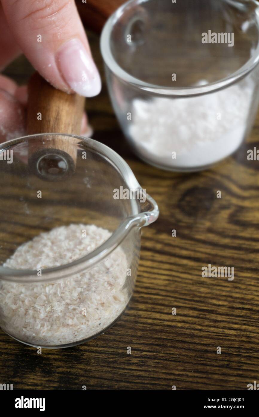 psyllium husks and gluten free flour Stock Photo Alamy