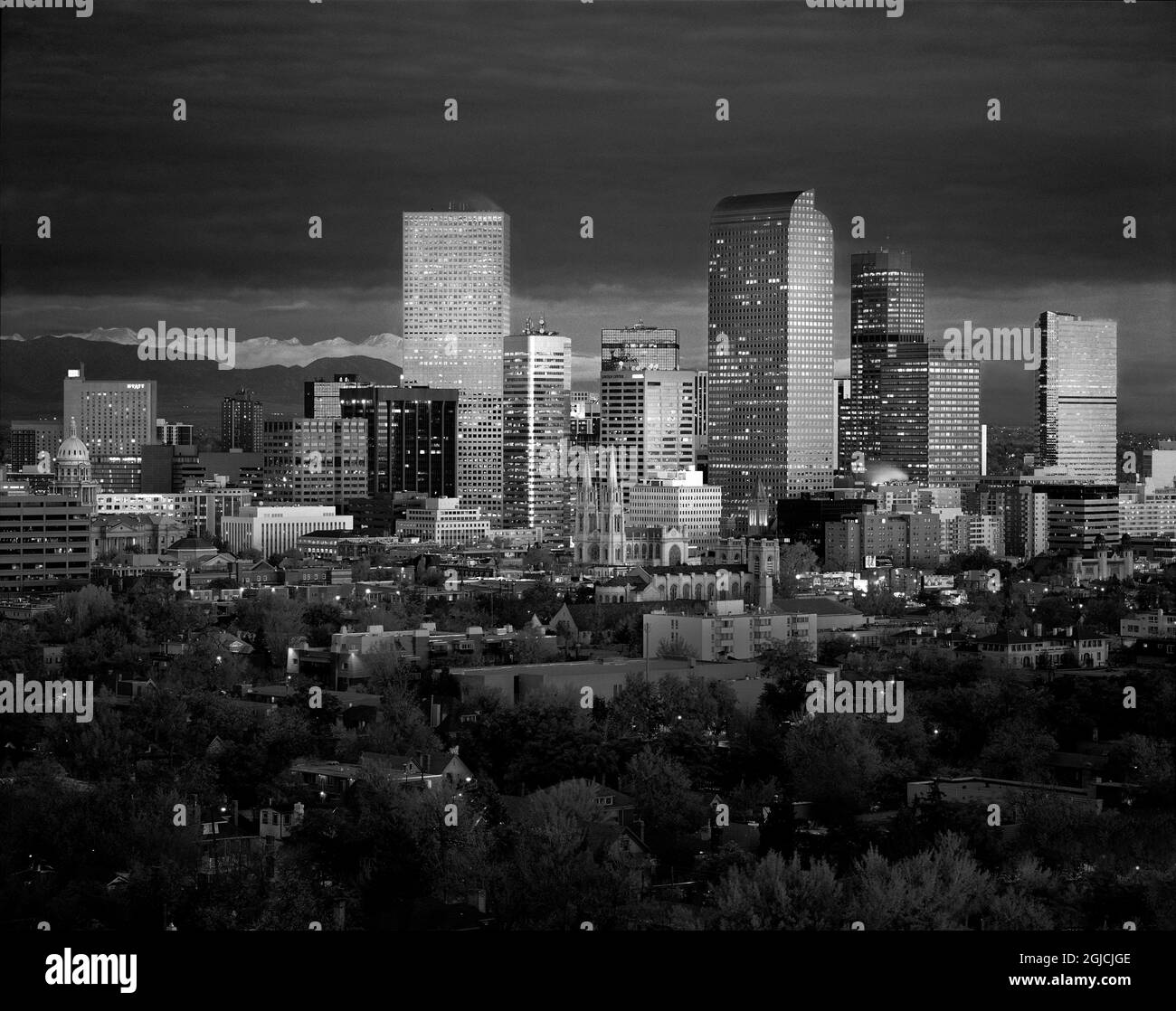 Denver skyline Black and White Stock Photos & Images - Alamy