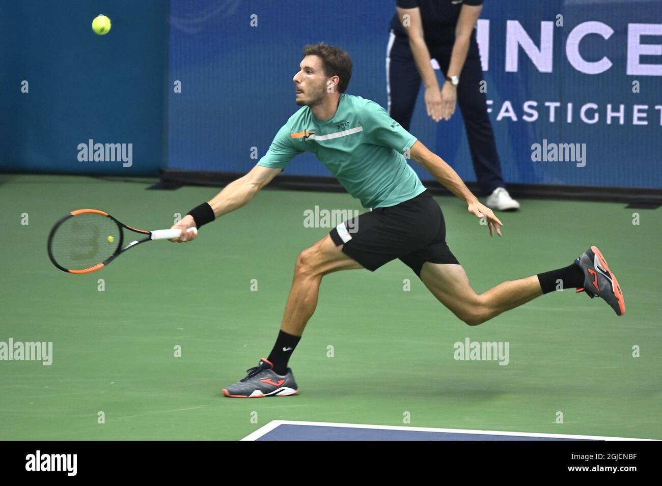 Pablo Carreno Busta (ESP) during the men's single semi finals at the ATP Stockholm Open tennis tournament at the Royal Tennis Hall in Stockholm, Sweden, October 19 2018, Photo: Claudio Bresciani / TT code 10090  Stock Photo