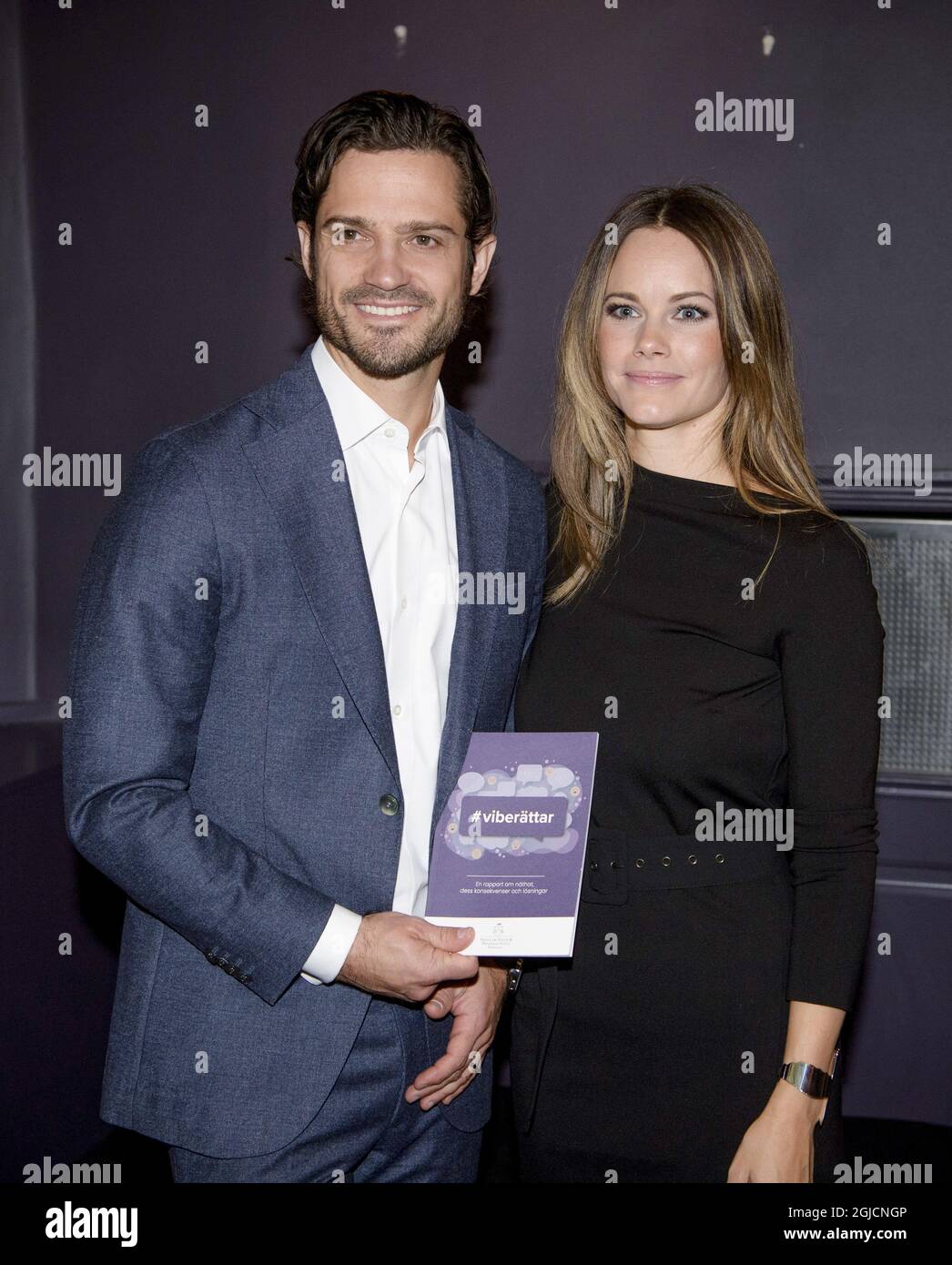 Prince Carl Philip and Princess Sofia during the Prince Couples foundations presentation of a report about internet hate in Stockholm on Tuesday October 22, 2019 Foto: Jessica Gow / TT kod 10070  Stock Photo