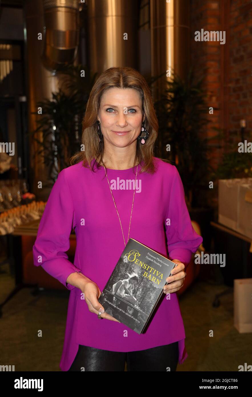 Princess Martha Louise of Norway during an interview in Stockholm Sweden November 20, 2019 in which she promoted her new book ”Born sensitive". Photo Hans Shimoda / TT Kod 2568  Stock Photo