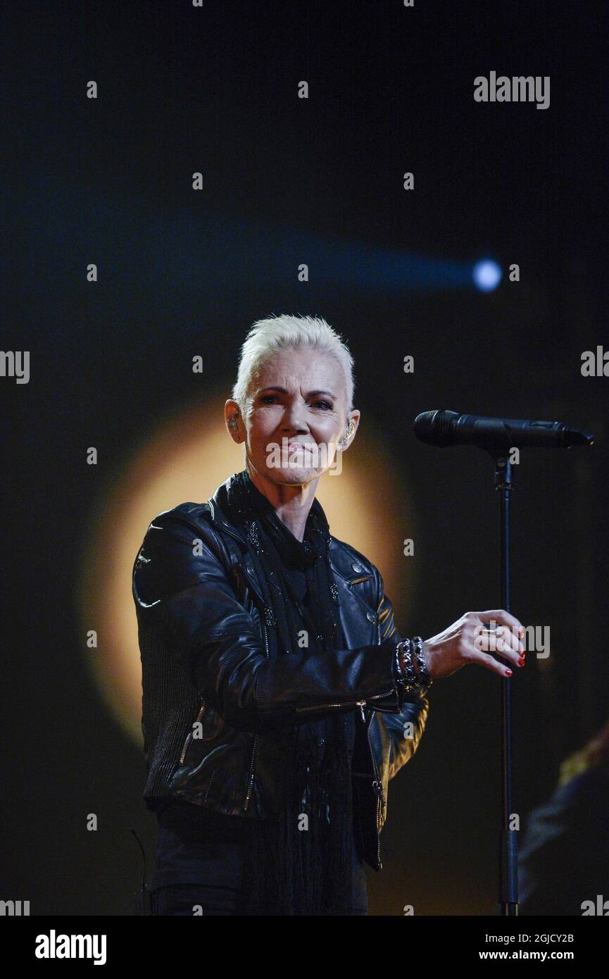 STOCKHOLM 2014-04-08 Swedish pop singer-songwriter Marie Fredriksson (best  known as member of pop rock duo Roxette) performs with her band during a  concert at Cirkus in Stockholm, Sweden. Photo: Janerik Henriksson /