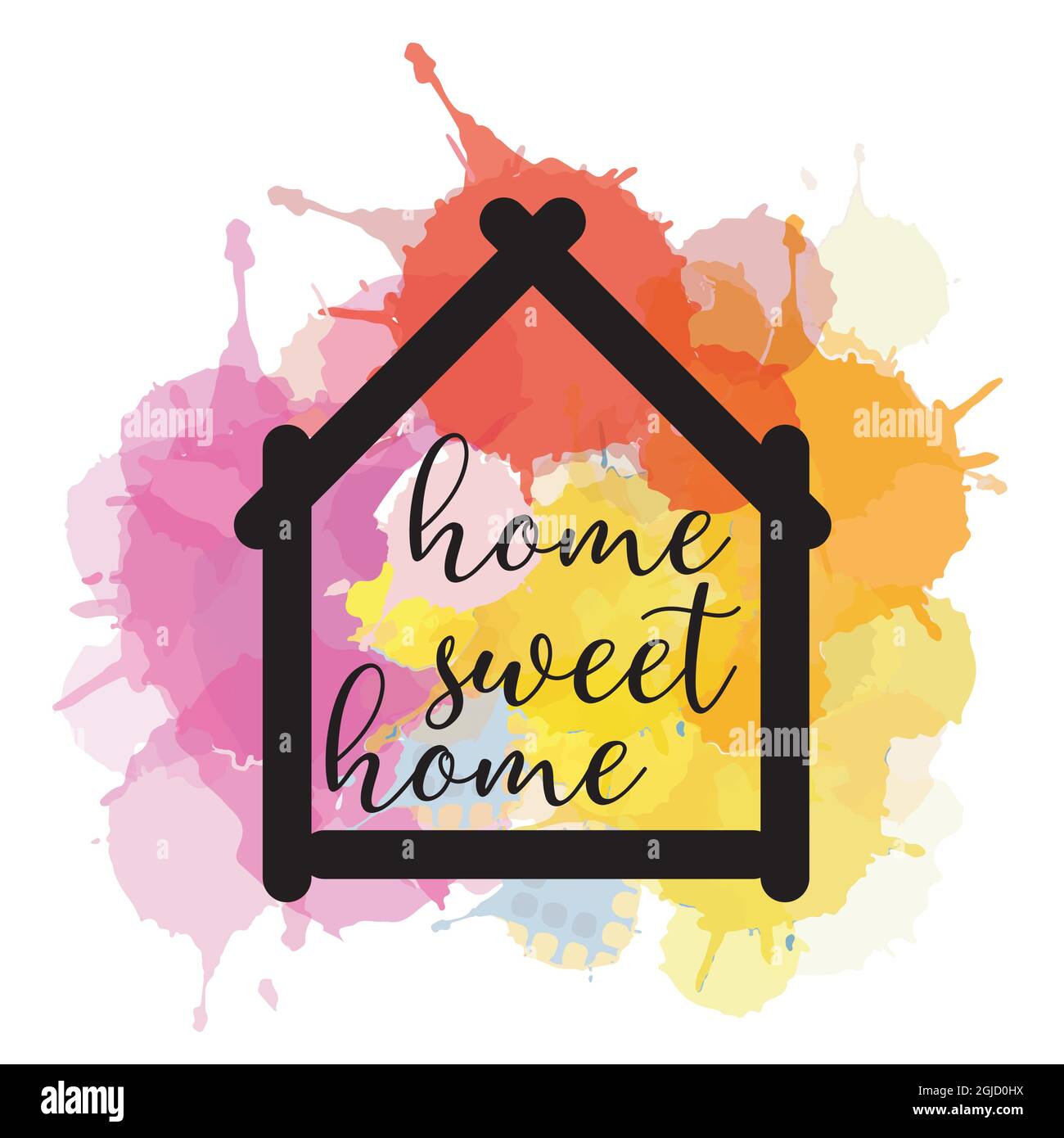 Short Quotes About Home Home Sweet Home Watercolor Motivational Short Positivity Quotes Hand  Painted Decorative Element Stock Vector Image & Art - Alamy