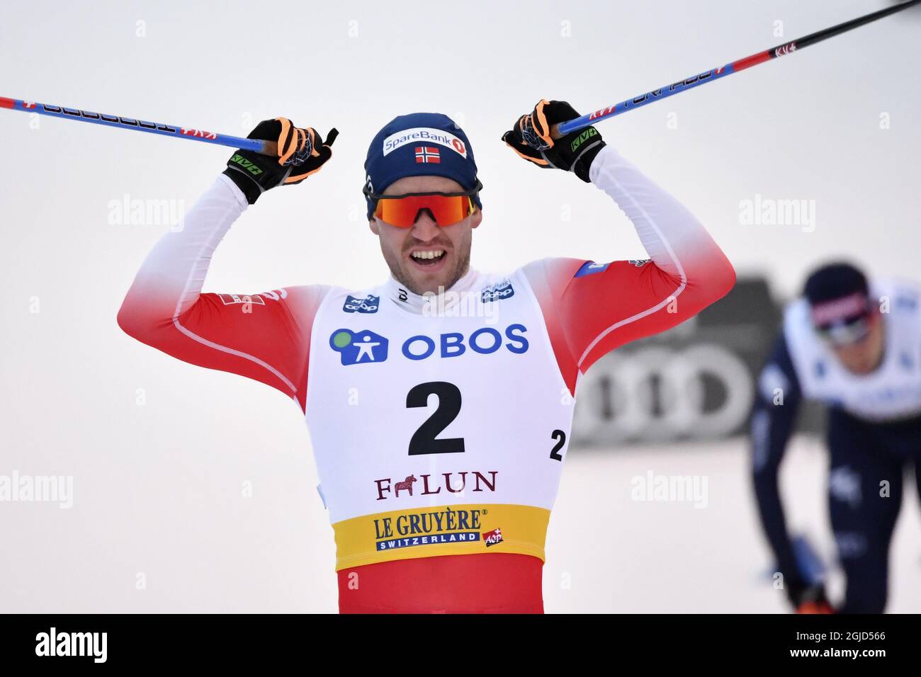 Norways Paal Golberg winner during men's sprint at the FIS Cross Country Skiing World Cup in Falun, Sweden, Feb. 08, 2020. Photo: Henrik Montgomery / TT Stock Photo