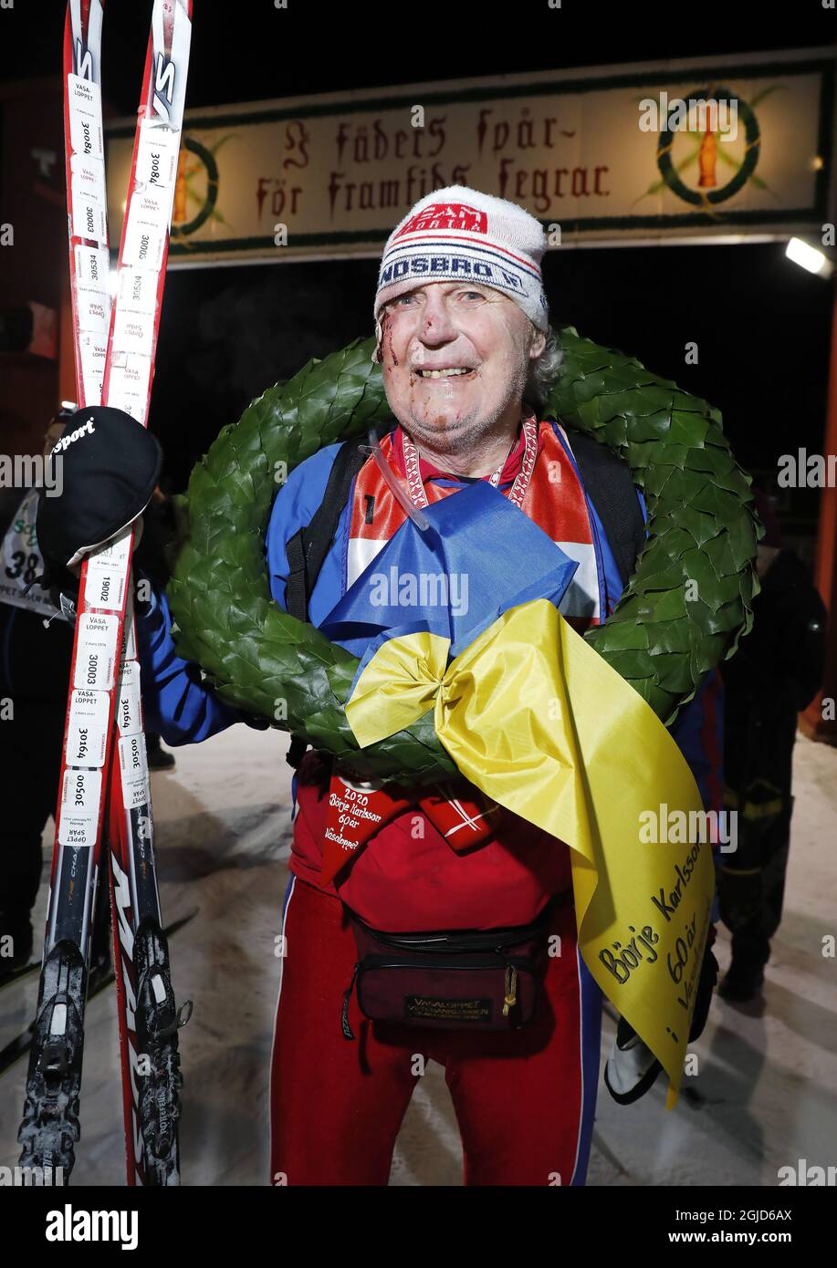 MORA 20200224 Vasalopp ski race veteran 86 years old Borje Karlsson
