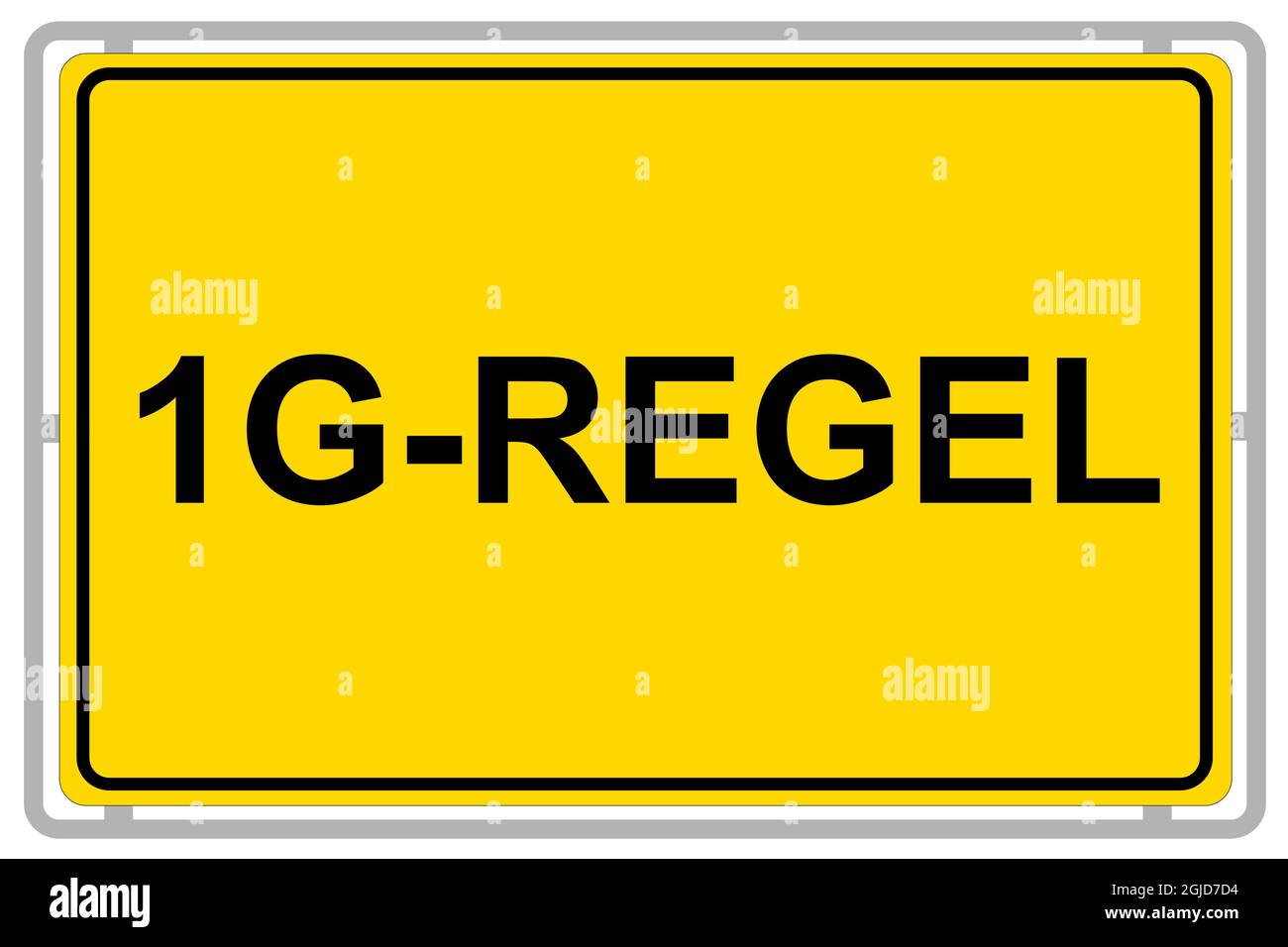 German 1G Rule on yellow sign Stock Photo - Alamy