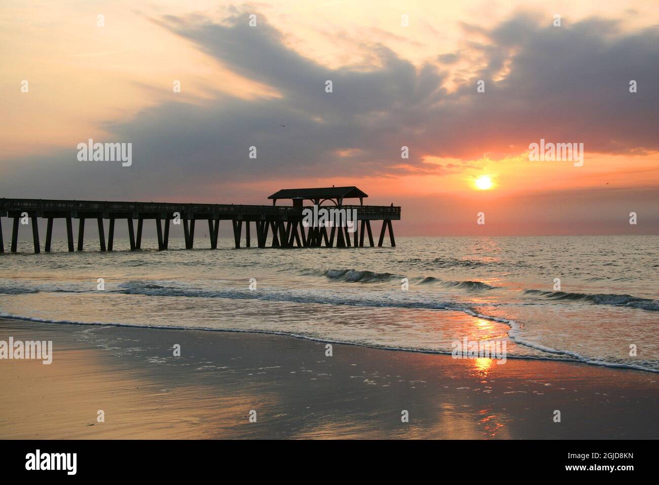 Sunrise on Tybee Island Beach, Georgia, USA Stock Photo - Alamy