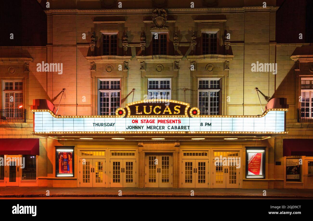 USA, Savannah. Lucas Theatre in the Historic District Stock