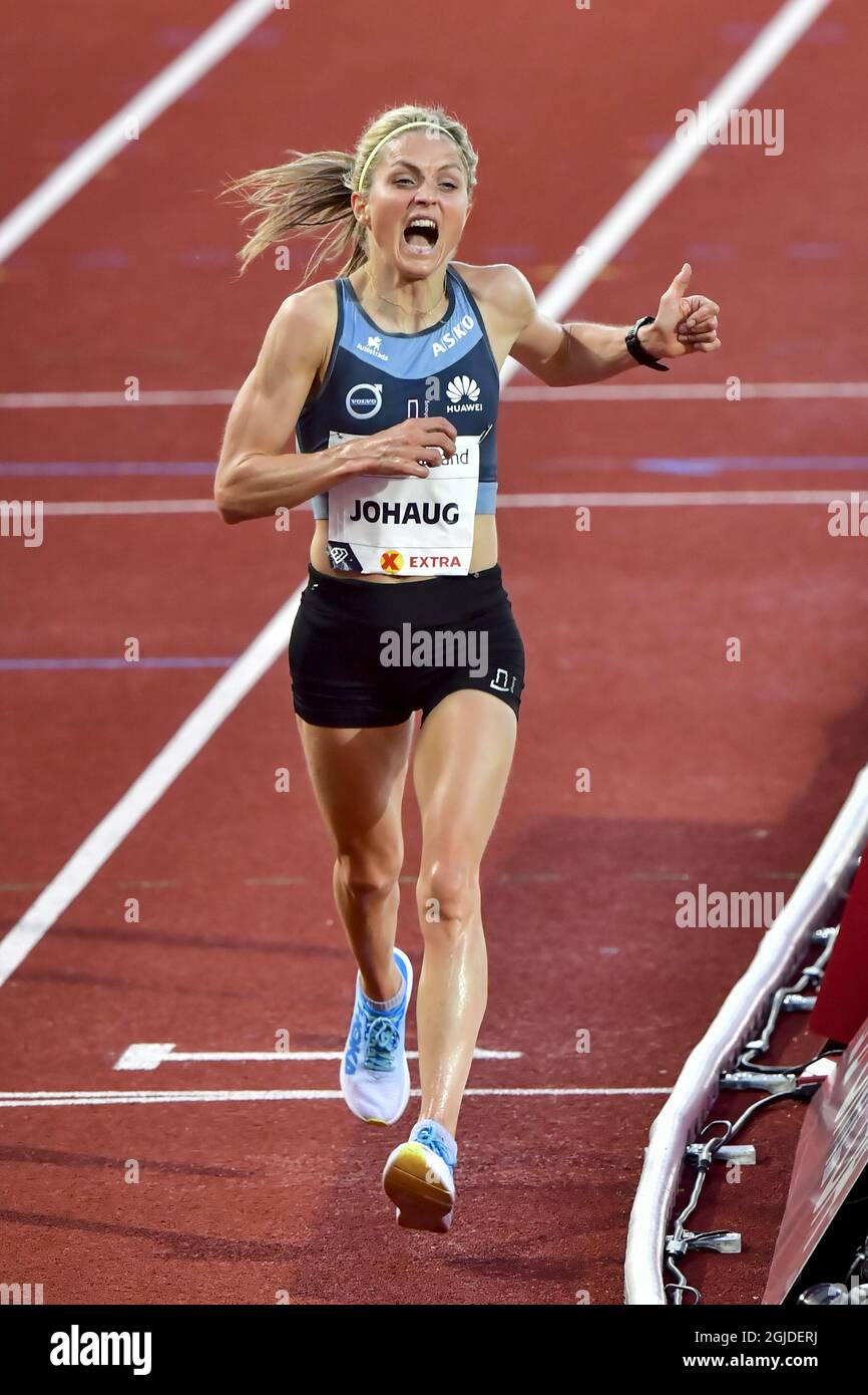 Cross-country skier Therese Johaug (NOR) runs 10000m at the athletics event  Impossible Games in Bislet Arena in Oslo, Norway, June 11, 2020. Photo:  Jonas Ekstromer / TT / code 10030 Stock Photo - Alamy