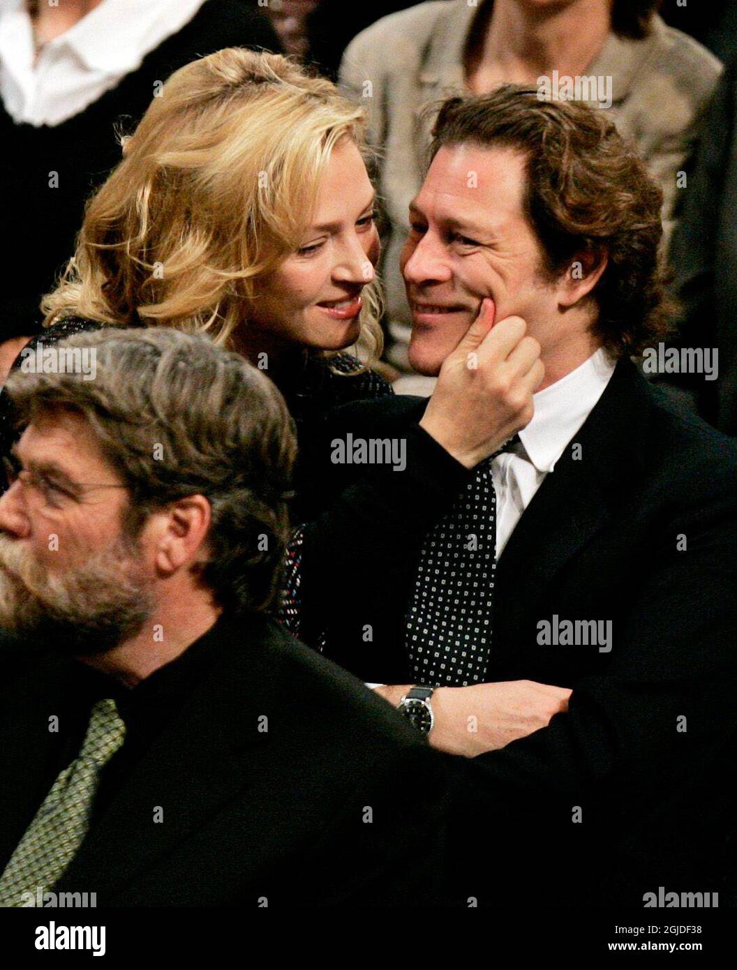 Actress Uma Thurman, host of the Nobel Concert, in the audience and her boyfriend multi billionaire Arpad Busson during the Nobel Peace prize award in the City Hall of Oslo, Norway. Stock Photo