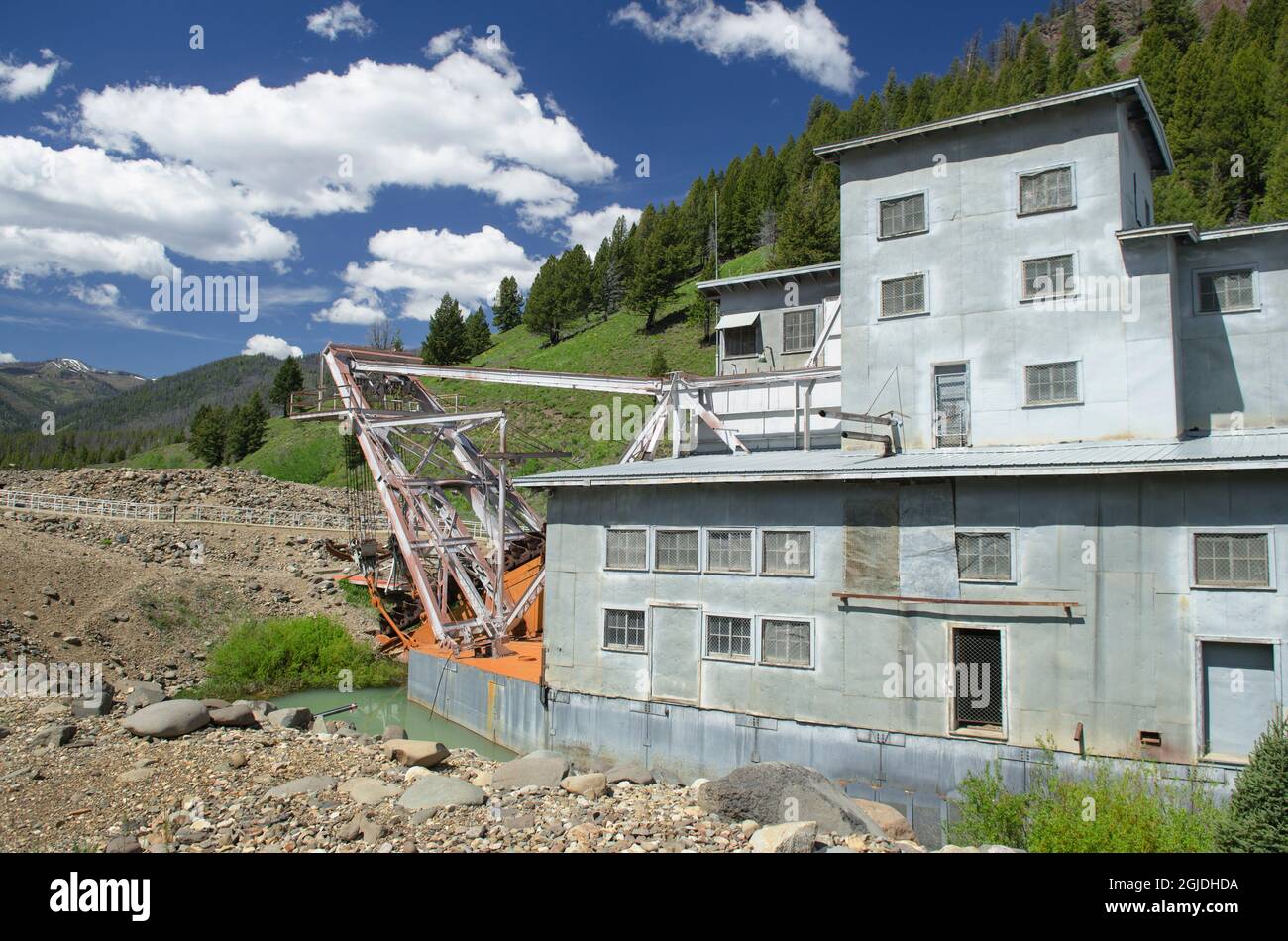 USA, Idaho. Yankee Fork Gold Dredge Stock Photo Alamy
