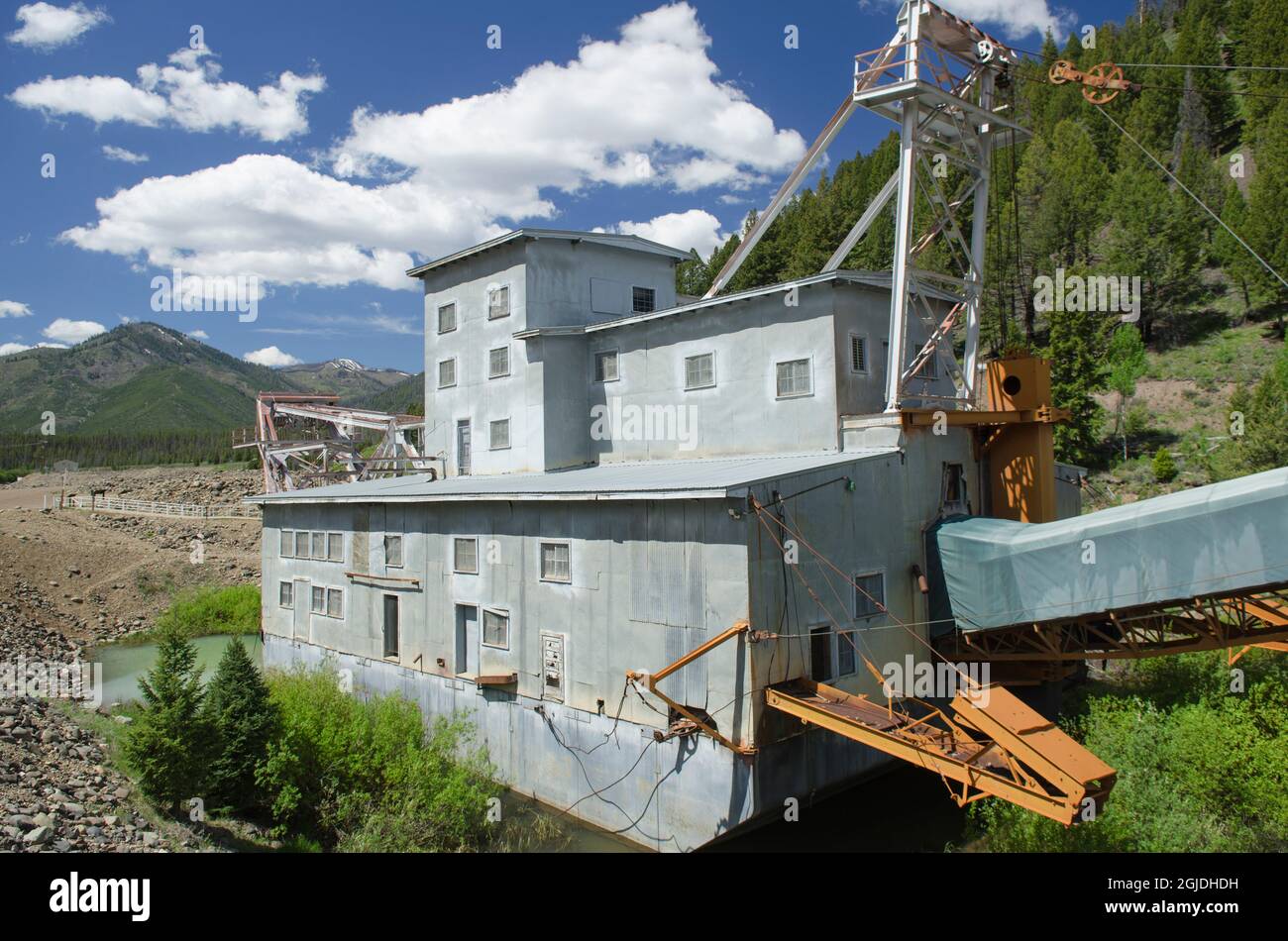 USA, Idaho. Yankee Fork Gold Dredge Stock Photo Alamy