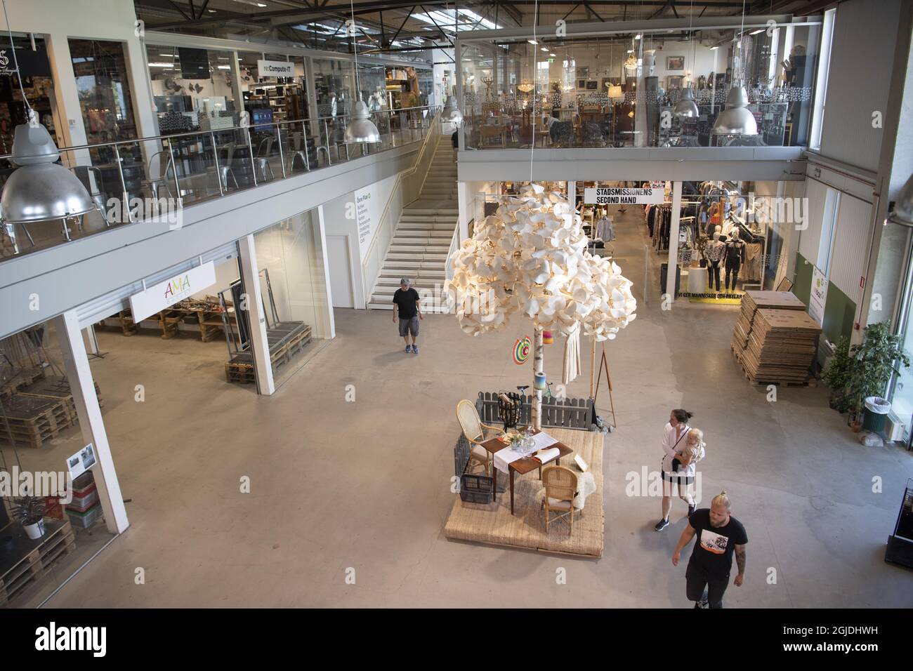 ReTuna Aterbruksgalleria the world's first recycling shopping center in  Eskilstuna, Sweden, August 11, 2020. The visitors drop off reusable items  and electronic devices in the shopping center's depot. The items are then