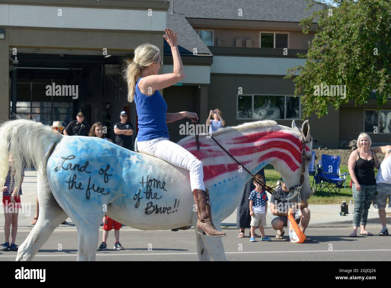 Mules, Horses, Horseback Riders, Fourth of July Parade, Star, Idaho ...