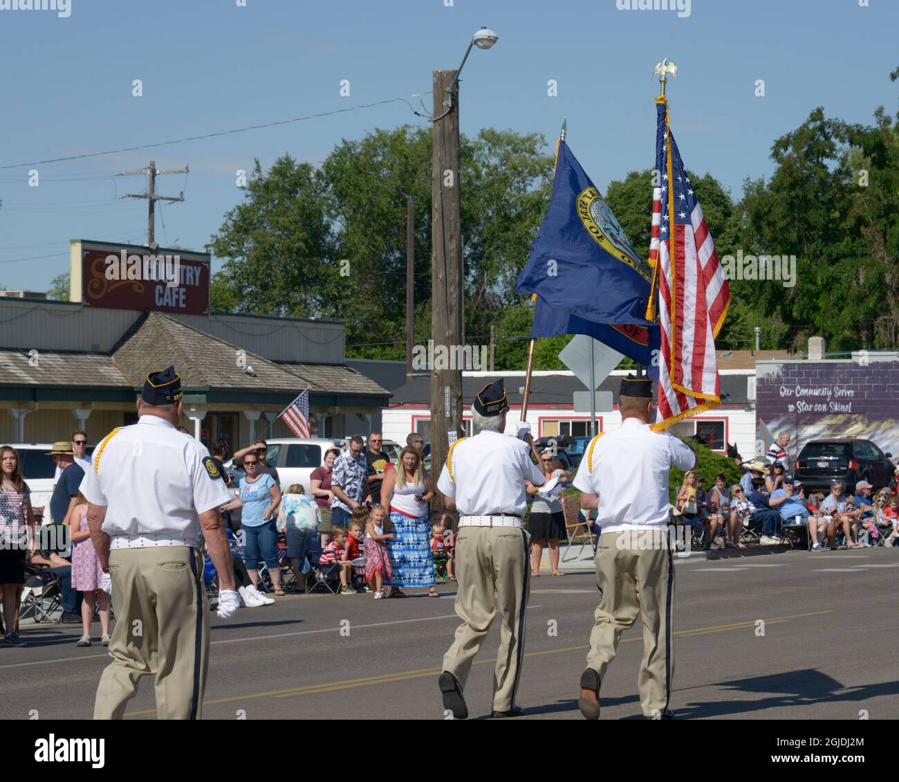 Veterans, American flags, Float, Fourth of July Parade, Star, Idaho