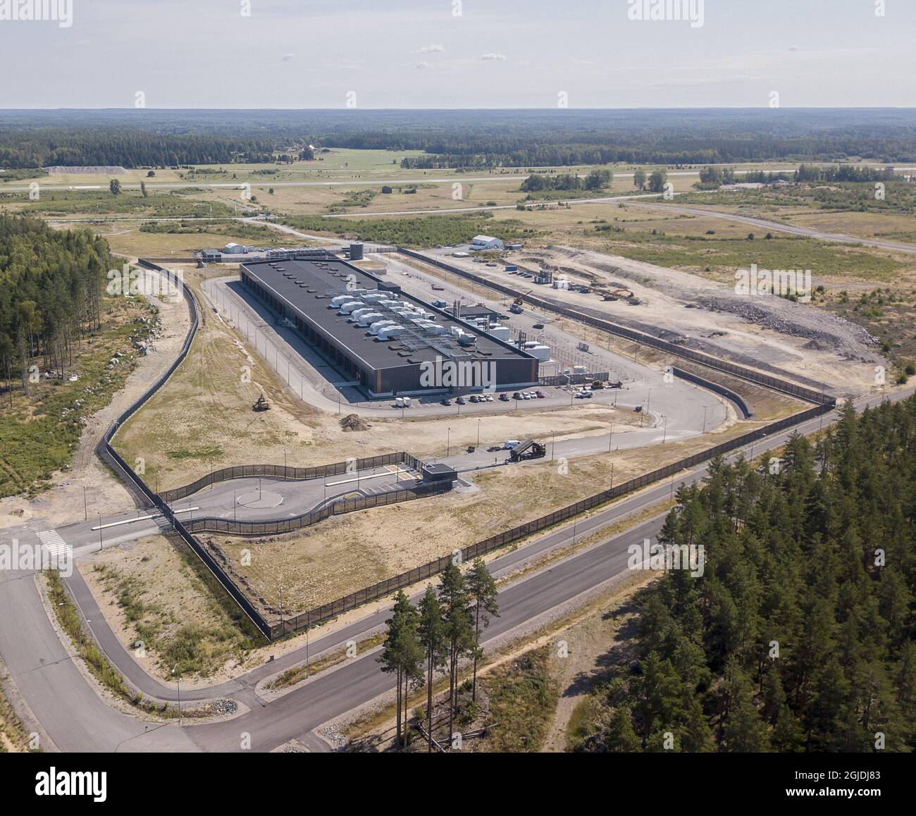 Amazon web services server hall in Kjula outside Eskilstuna, Sweden on  August 12, 2020. Amazon are planning to build three server halls in  Eskilstuna. Sp far only "stage 1" has been completed.