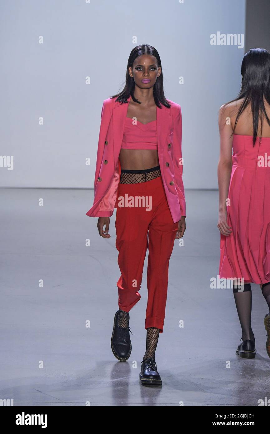 NEW YORK, NY - SEPTEMBER 08: A model walks the runway at the Duncan fashion Show during NYFW: The Shows at Spring Studios on September 8, 2021 in New York City. Credit: Ron Adar/Alamy Live News Stock Photo