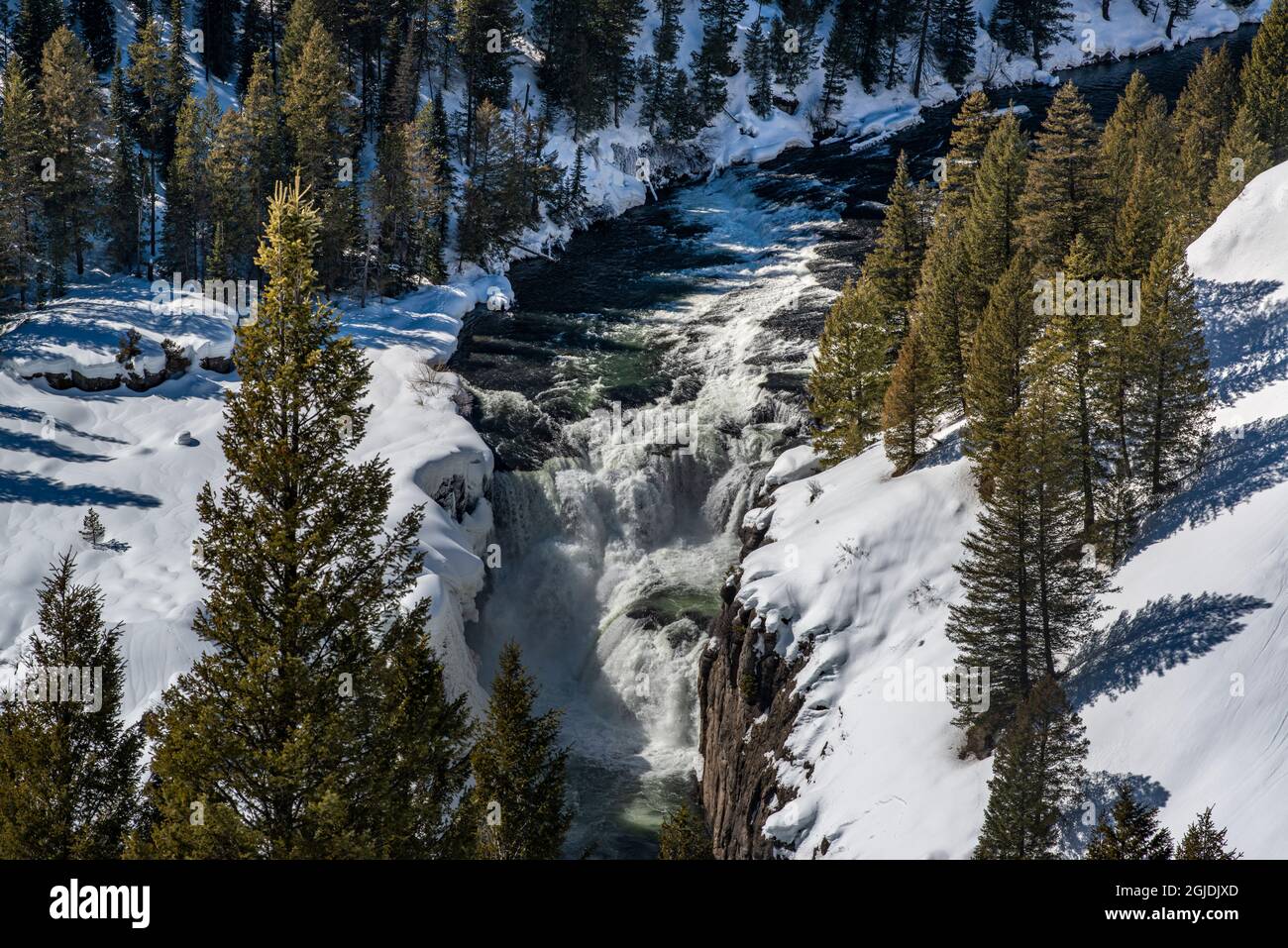 Lower Mesa Falls in winter, near Ashton, Idaho Stock Photo Alamy