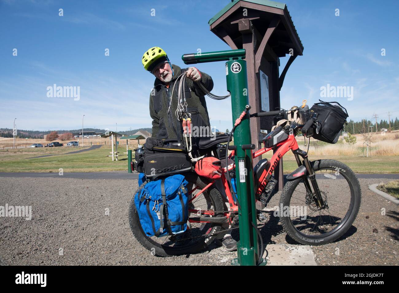 Cyclists tour with eMTBs on the 72 mile long Trail of the Coeur d