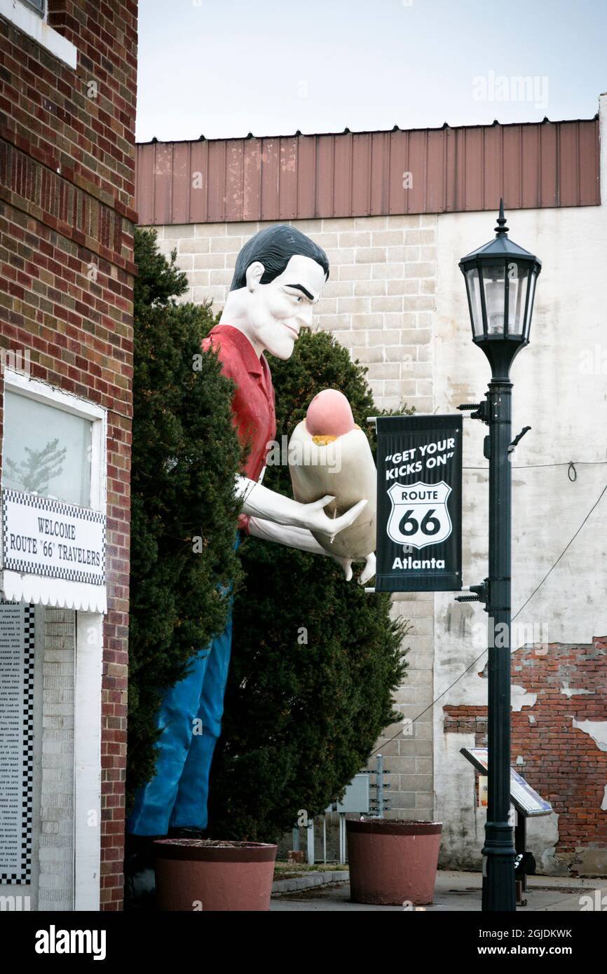 Atlanta, Illinois, USA. Route 66. (Editorial Use Only Stock Photo Alamy