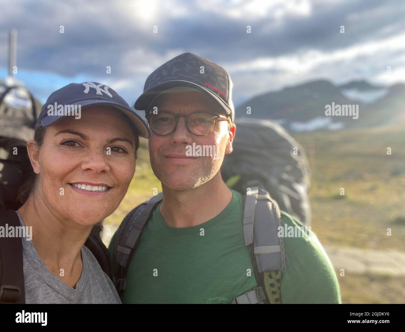 This weekend Crown Princess Victoria and Prince Daniel hiked the 47-kilometer-long Jamtland Triangle in Sweden, September 06, 2020. The couple hiked between the mountain stations Storulvan, Sylarna and Blahammaren and then back to Storulvan. Photo: Royal Court / Handout / code 10500 **MANDATORY CREDIT: Photo: Royal Court ** ** For editorial use only. The image comes from an external source and is distributed in its original form as a service to our subscribers **  Stock Photo