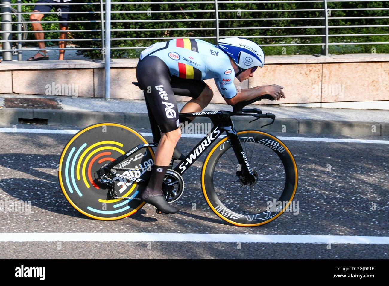 Trento, Trento, Italy, September 09, 2021, Remco EVENEPOEL (BEL) during UEC  Road European Championships - Elite Men Individual Time Trial - Street  Cycling Credit: Live Media Publishing Group/Alamy Live News Stock Photo -  Alamy