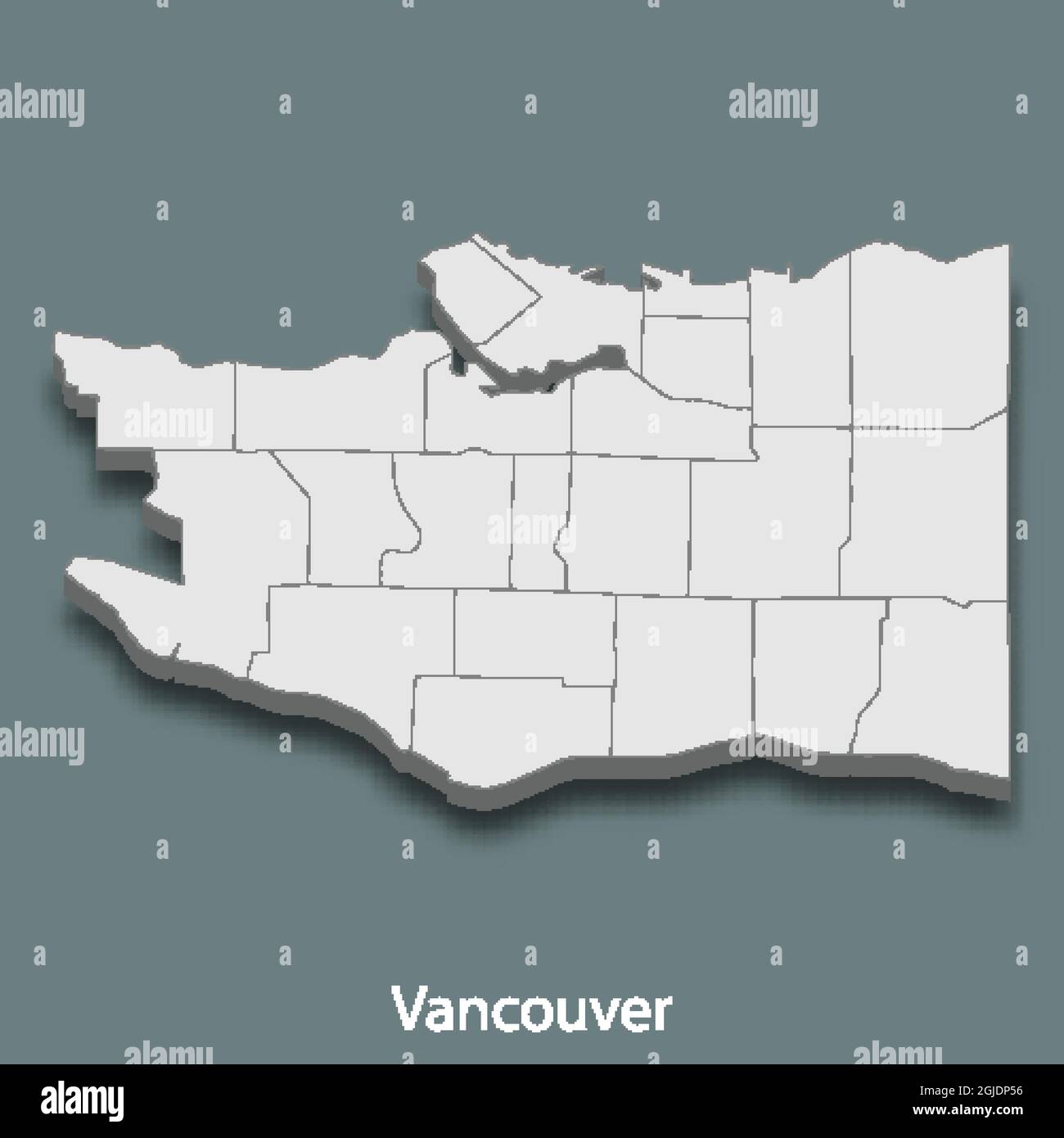 3d Isometric Map Of Vancouver Is A City Of Canada Vector Illustration Stock Vector Image Art Alamy
