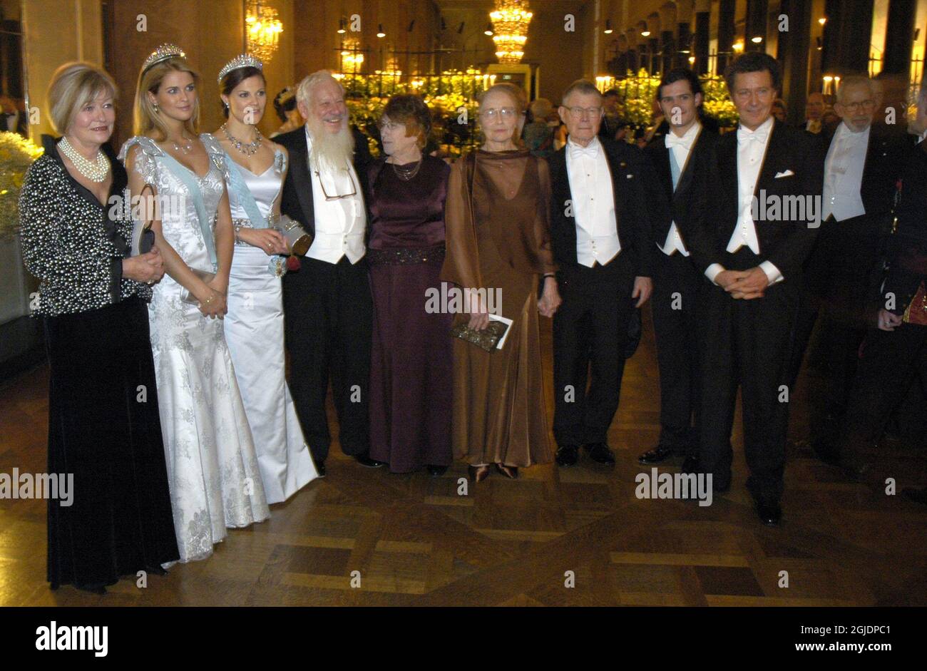 ARCHIVE Queen Silvia's brother Walther Ludwig Sommerlath is dead. He died at Karolinska University Hospital in Huddinge on October 23 after a period of illness. ORIGINAL CAPTION: Ingrid Sommerlath, Princess Madeleine, Crown Princess Victoria, Economy Prize winner Robert J Aumann and wife, Economy Prize winner Thomas C Schelling and wife Alice Coleman Schelling, Prince Carl Philip, Walther L Sommerlath and Medicine Laureate J. Robin Warren pictured in the Gallery of the Prince after the dinner at the Nobel banquet in the City Hall in Stockholm November 10, 2005. Photo Johan Nilsson / TT Code 5 Stock Photo