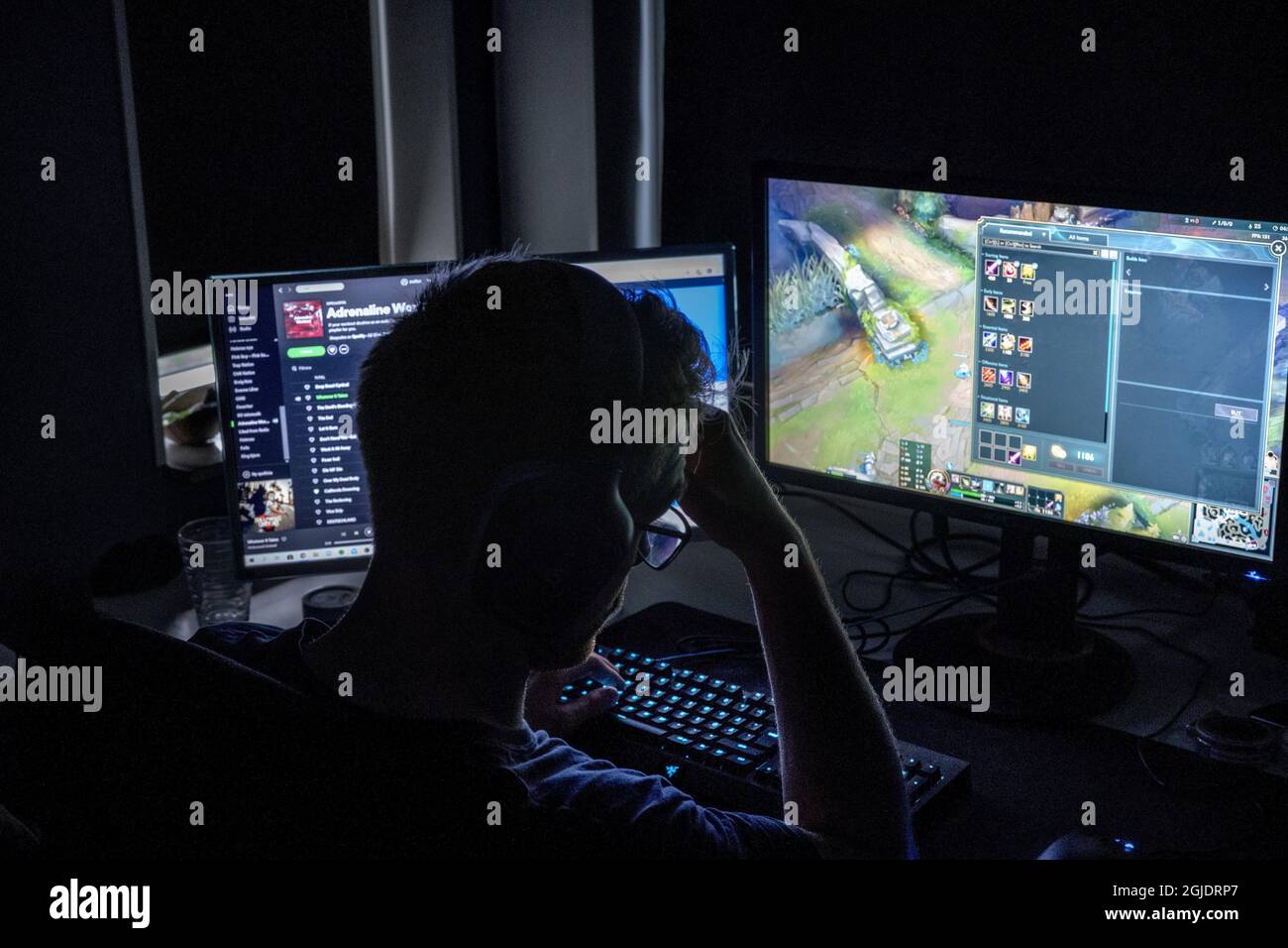 Gaming - a young man playing computer games Photo: Bjorn Larsson ...