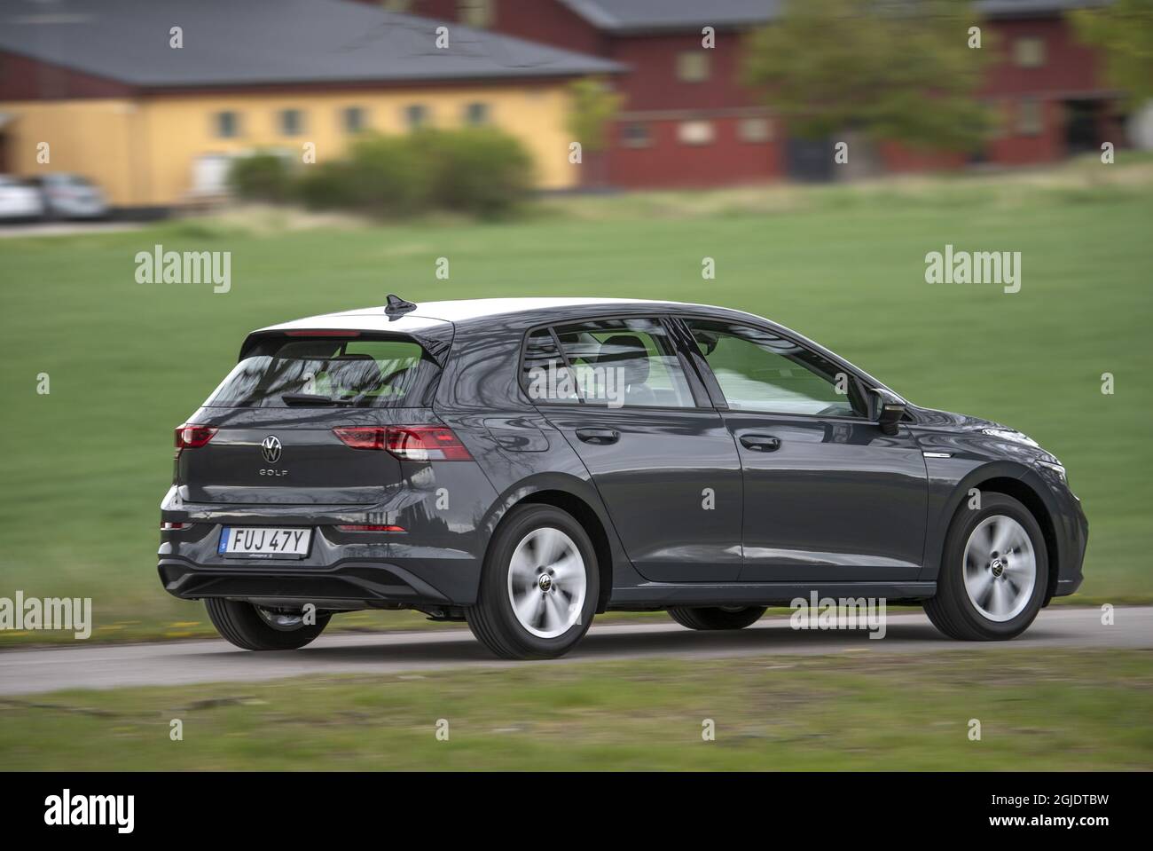 Volkswagen Golf 1,5 TSI ACT. Car driving on a road. Photo: Anders Wiklund /  TT code 10040 Stock Photo - Alamy