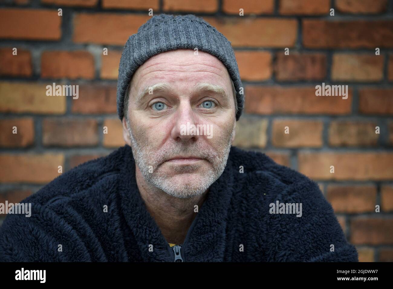 Swedish writer John Ajvide Lindqvist photographed in Stockholm, Sweden, December 10, 2020. Photo: Jessica Gow / TT code 10070  Stock Photo