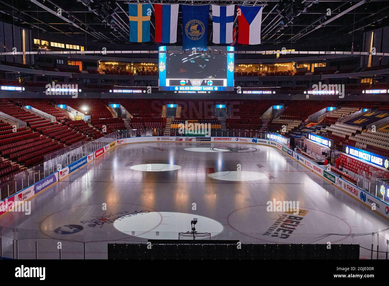 An interior overview of the Malmo Arena to the Beijer Hockey Games (Euro Hockey Tour)