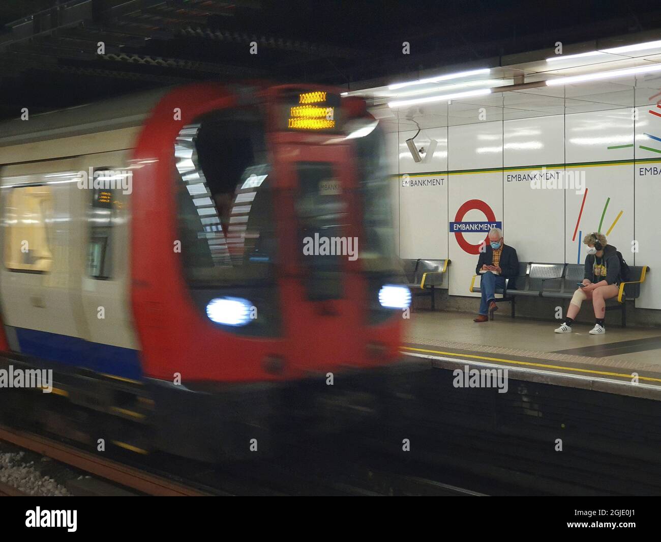 London, UK, 9 September 2021 Passengers on the London Underground are