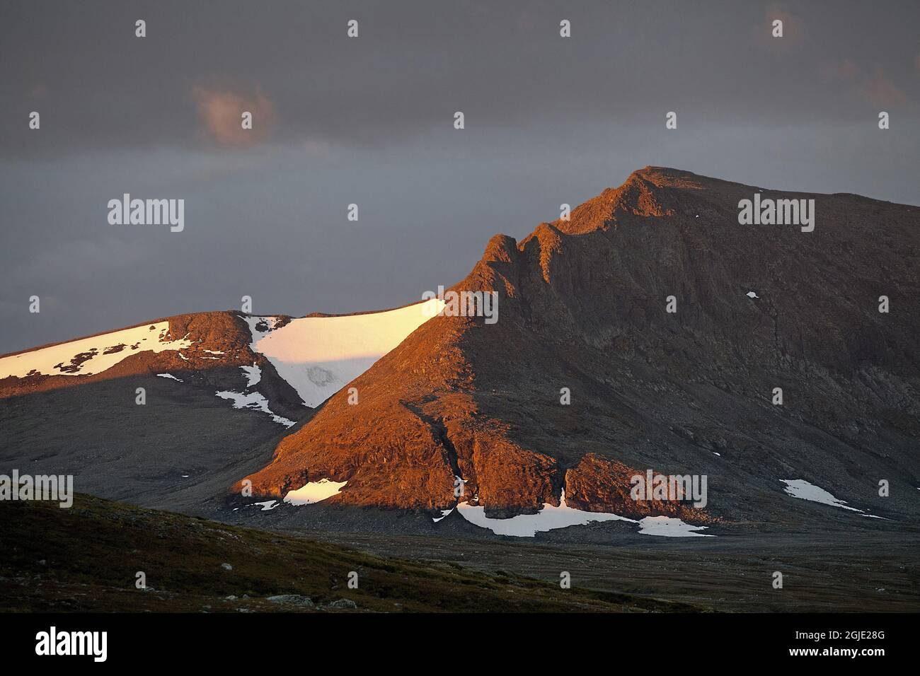 Sunrise at Sylarna mountain range on the border between Norway and Sweden in Jamtland. Photo: Anders Good / TT / code 2343 Stock Photo