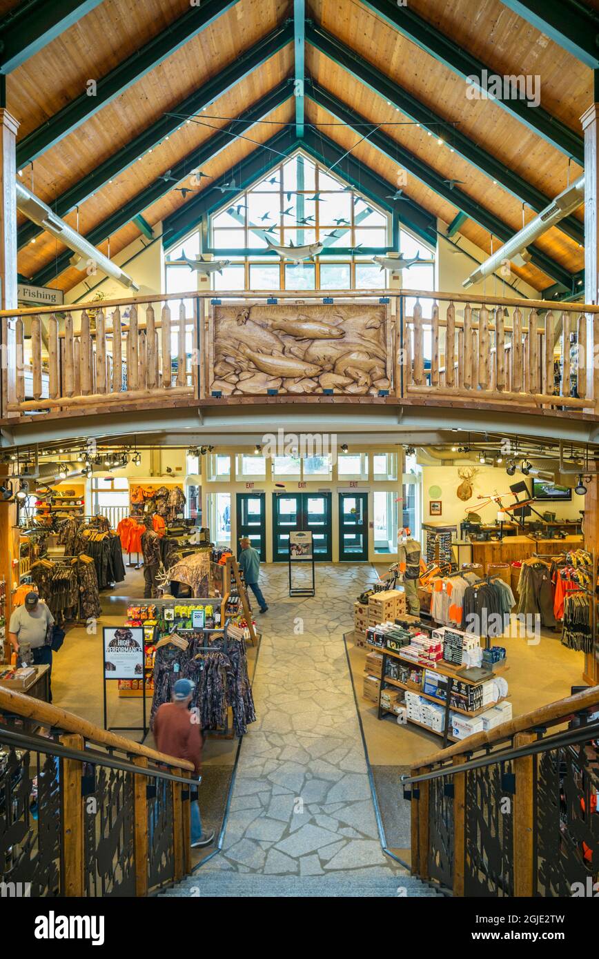 USA, Maine, Freeport, interior of the LL Bean store Stock Photo