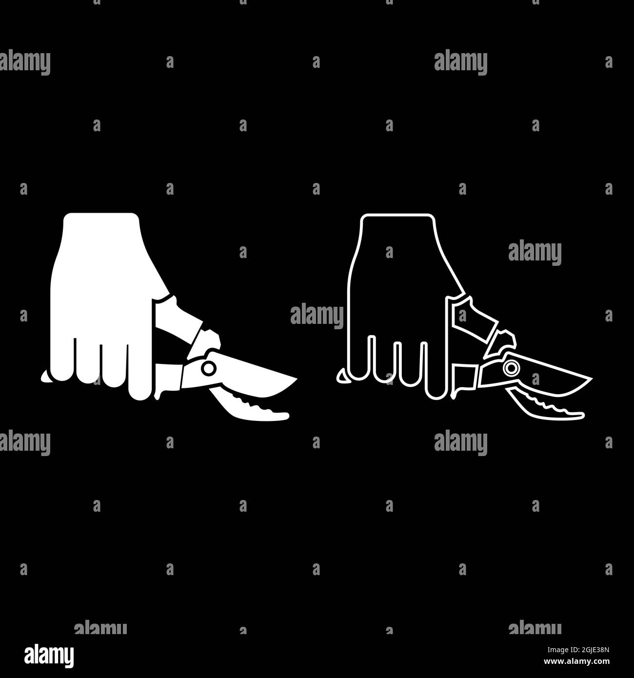 Pruning shears in hand Black and White Stock Photos & Images - Alamy