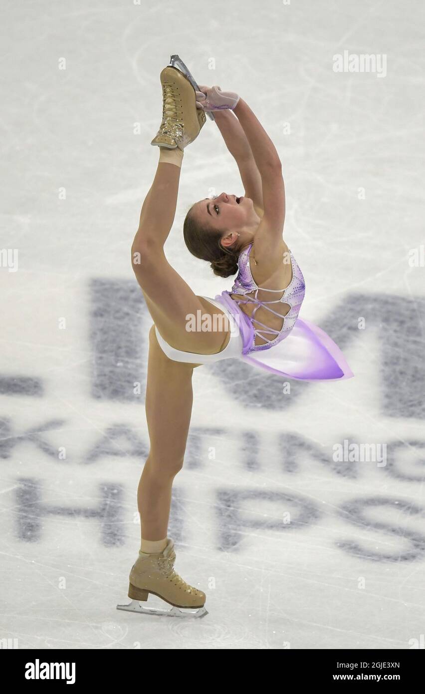 STOCKHOLM 2021 03 24 Alexandra Trusova of Russia during the womens