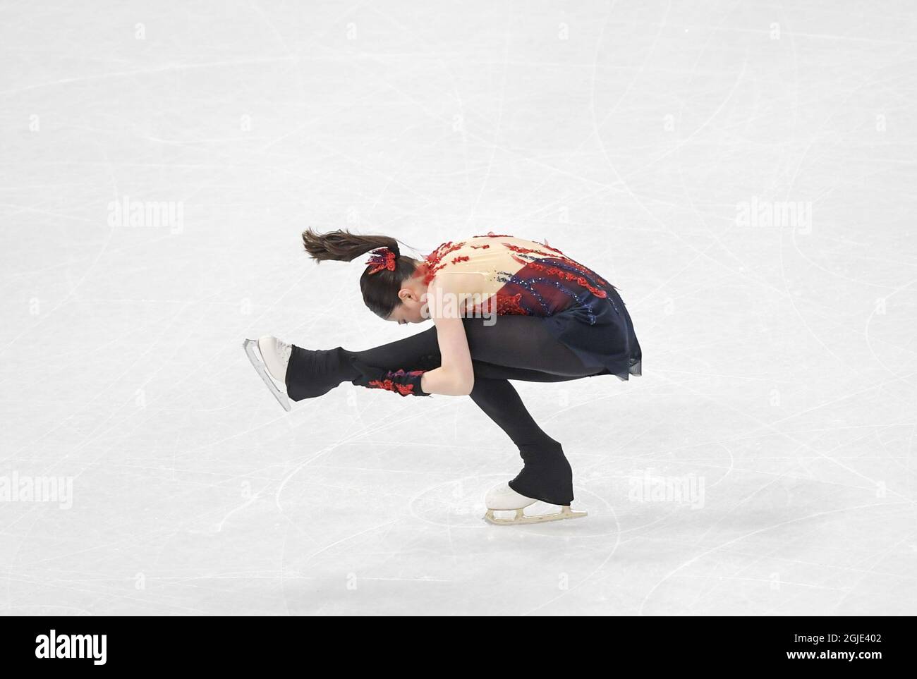 STOCKHOLM 20210324 Rika Kihira of Japan during the womens short